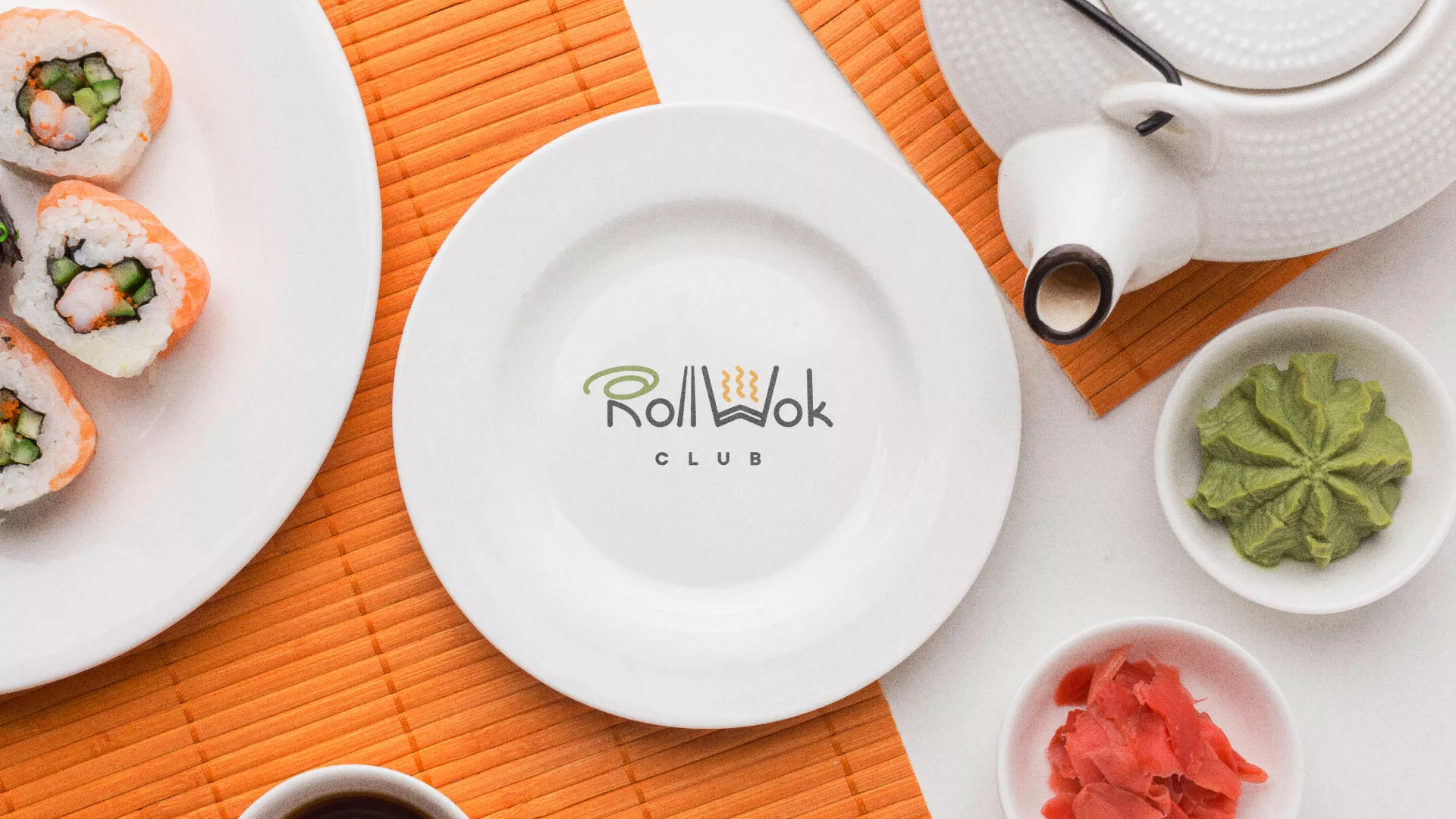 Разработка логотипа и фирменного стиля в Белинском для суши-бара «Roll Wok Club» Разработка логотипа и фирменного стиля в Белинском для суши-бара «Roll Wok Club»